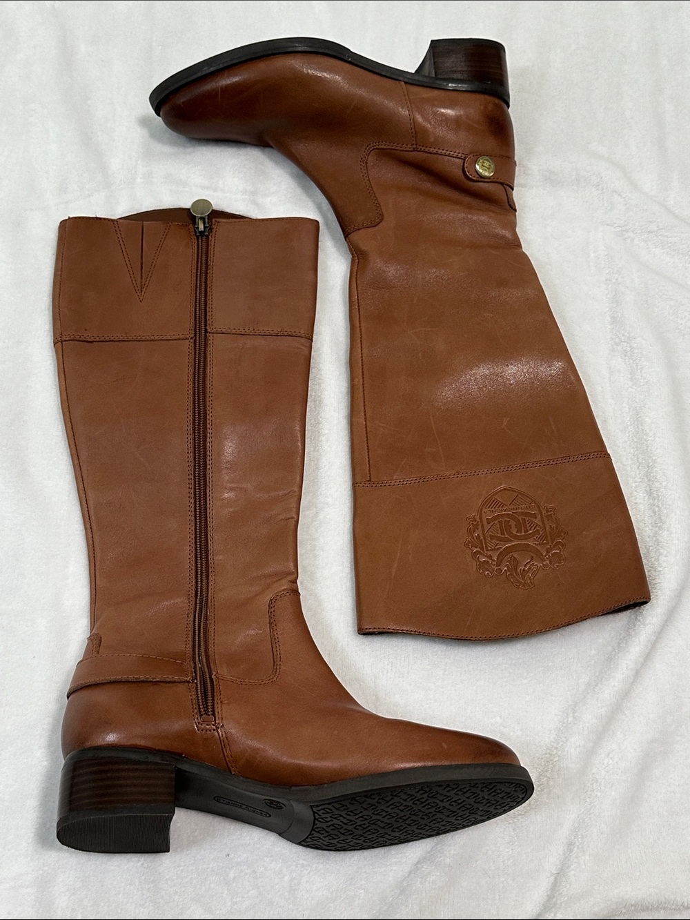 Etienne Aigner Brown Leather Knee-High Heeled Boots